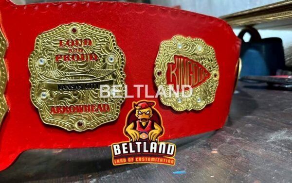 Kansas City Chiefs NFL Football Championship Belt Adult Size in Zinc 2mm 4mm - Image 5