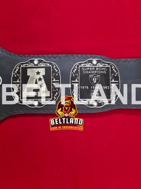 Las Vegas Raiders Championship Belt NFL Adult Size made in Zinc 2mm 4mm - Image 5