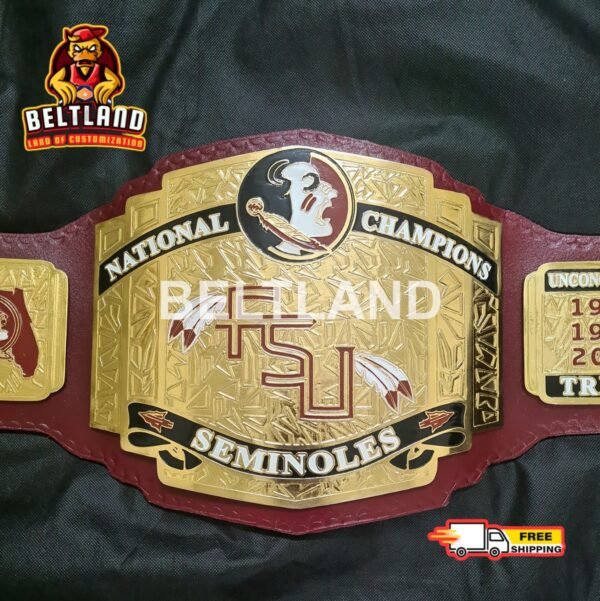 FSU Seminoles Unconquered Championship Custom Belt Adult Size in Zinc 2mm 4mm - Image 4