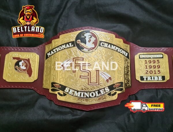 FSU Seminoles Unconquered Championship Custom Belt Adult Size in Zinc 2mm 4mm - Image 3