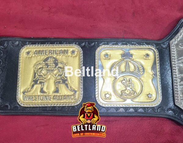 AWA World Tag Team Championship Belt Adult Size Replica Zinc 2mm 4mm *Deep Etching* - Image 5