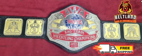 AWA World Tag Team Championship Belt Adult Size Replica Zinc 2mm 4mm *Deep Etching*
