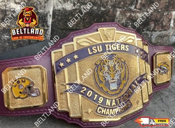 LSU Tigers National Championship Belt Adult Size made in Zinc 2mm 4mm