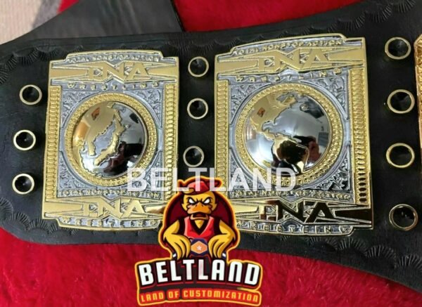 TNA World Heavyweight Championship Belt A+ Deep Etching Real Leather Strap Zinc 4mm - Image 5