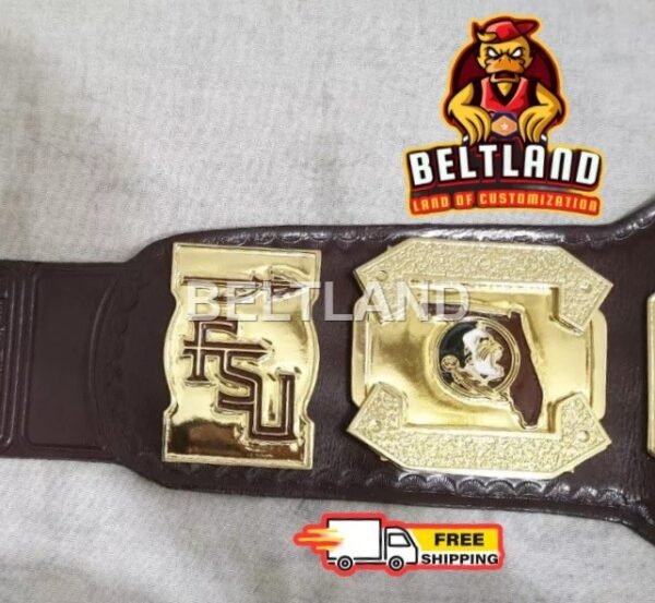 FSU Seminoles Championship Belt Adult Size made in Zinc 2mm 4mm *Dual Layered* - Image 5