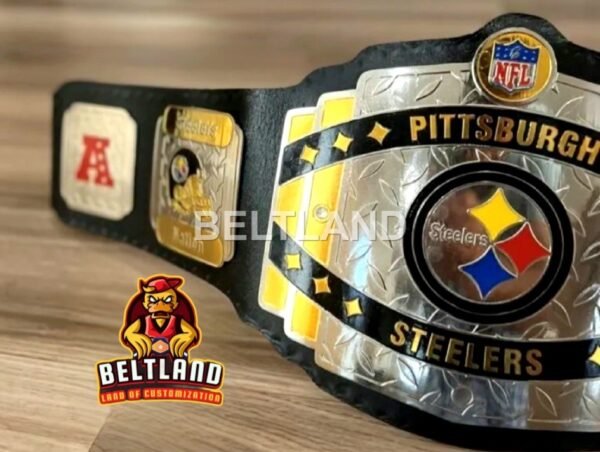 Pittsburgh Steelers NFL Championship Belt Adult Size in Zinc 2mm 4mm - Image 4