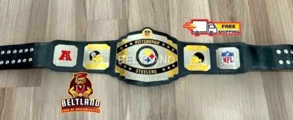 Pittsburgh Steelers NFL Championship Belt Adult Size in Zinc 2mm 4mm - Image 3