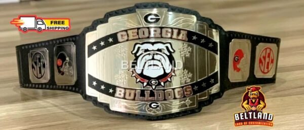 Georgia Bulldogs Football Championship Belt Adult Size in Zinc 2mm 4mm