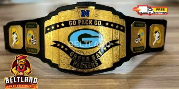 Green Bay Packers NFL Football Championship Belt Adult Size in Zinc 2mm 4mm