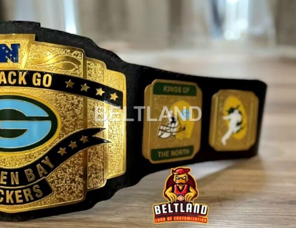 Green Bay Packers NFL Football Championship Belt Adult Size in Zinc 2mm 4mm - Image 6