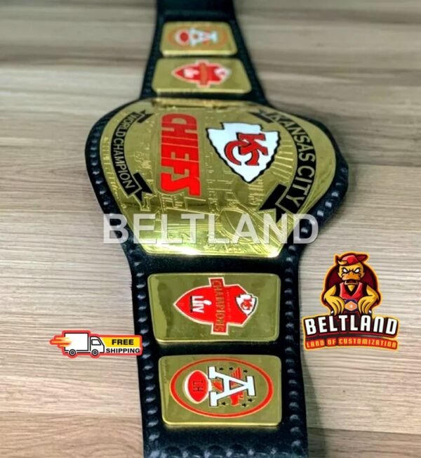 Kansas City Chiefs NFL Football Championship Belt Adult Size in Zinc 2mm 4mm - Image 7