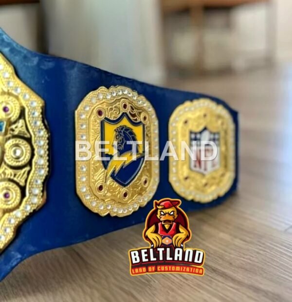 Los Angeles Chargers NFL Football Championship Belt Adult Size in Zinc 2mm 4mm - Image 7