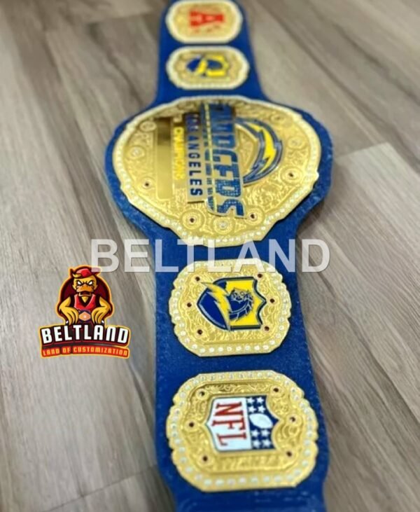 Los Angeles Chargers NFL Football Championship Belt Adult Size in Zinc 2mm 4mm - Image 8