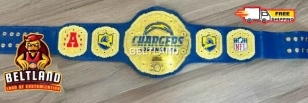 Los Angeles Chargers NFL Football Championship Belt Adult Size in Zinc 2mm 4mm - Image 4