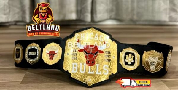 Chicago Bulls NBA Championship Belt Adult Size in Zinc 2mm 4mm