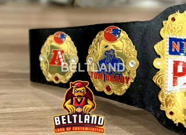 New England Patriots NFL Football Championship Belt Adult Size in Zinc 2mm 4mm - Image 5