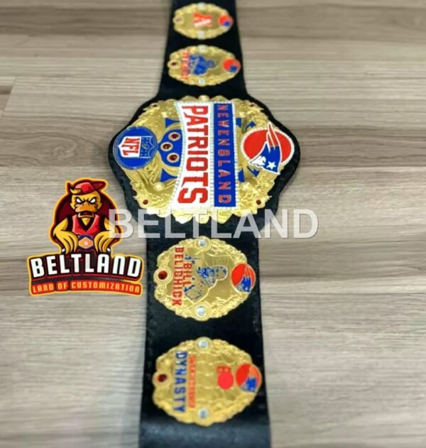 New England Patriots NFL Football Championship Belt Adult Size in Zinc 2mm 4mm - Image 7