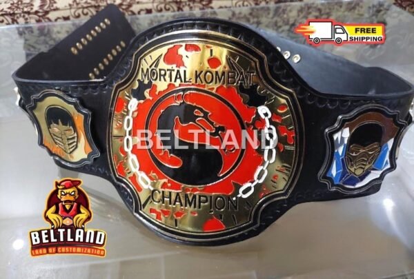 Mortal Kombat "Finish Him!!" Championship Belt Adult Size made in Zinc 2mm 4mm - Image 3