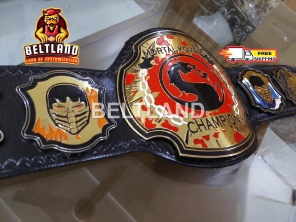 Mortal Kombat "Finish Him!!" Championship Belt Adult Size made in Zinc 2mm 4mm - Image 4