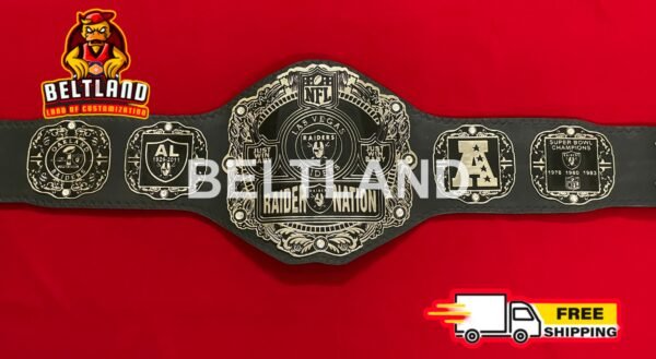 Las Vegas Raiders Championship Belt NFL Adult Size made in Zinc 2mm 4mm