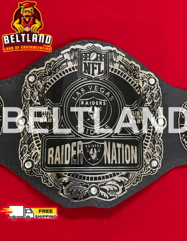 Las Vegas Raiders Championship Belt NFL Adult Size made in Zinc 2mm 4mm - Image 3