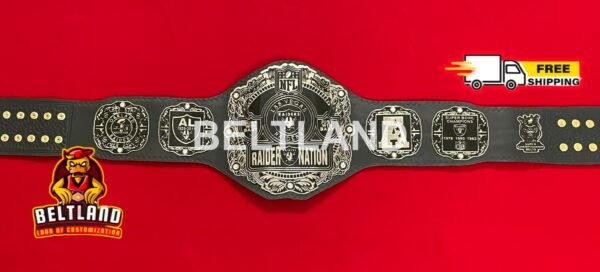 Las Vegas Raiders Championship Belt NFL Adult Size made in Zinc 2mm 4mm - Image 7