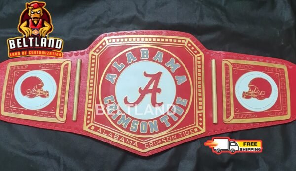 Alabama Crimson Tide Championship Belt Adult Size in Zinc 2mm 4mm