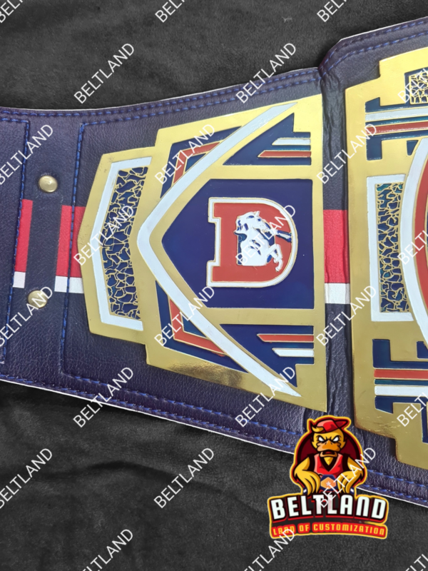 Denver Broncos Championship NFL Legacy Belt Adult Size Replica in Zinc 2mm 4mm - Image 2