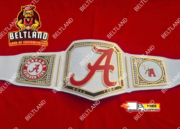 Alabama Crimson Championship Belt Adult Size in Zinc 2mm 4mm - Image 7