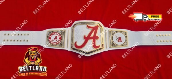 Alabama Crimson Championship Belt Adult Size in Zinc 2mm 4mm - Image 2