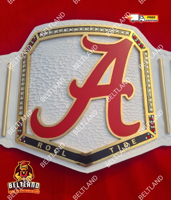 Alabama Crimson Championship Belt Adult Size in Zinc 2mm 4mm - Image 4