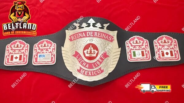 AAA Reina de Reinas Championship Belt Adult Size Replica in Zinc 2mm 4mm