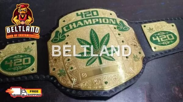 420 Stoner Weed Wrestling Style Championship Belt Adult Size Zinc 2mm 4mm