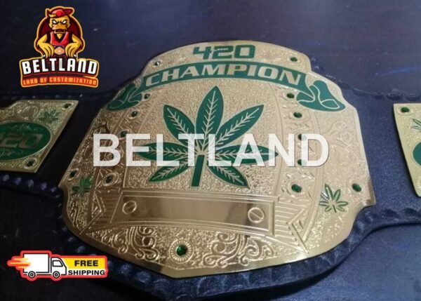 420 Stoner Weed Wrestling Style Championship Belt Adult Size Zinc 2mm 4mm - Image 4