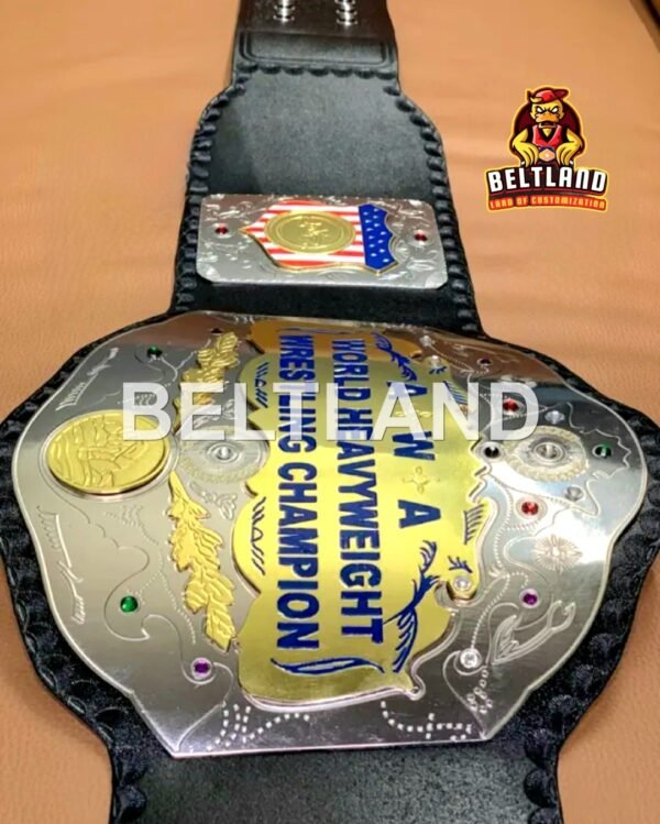 AWA World Heavyweight Championship Belt Adult Size Replica in Zinc 2mm 4mm - Image 6