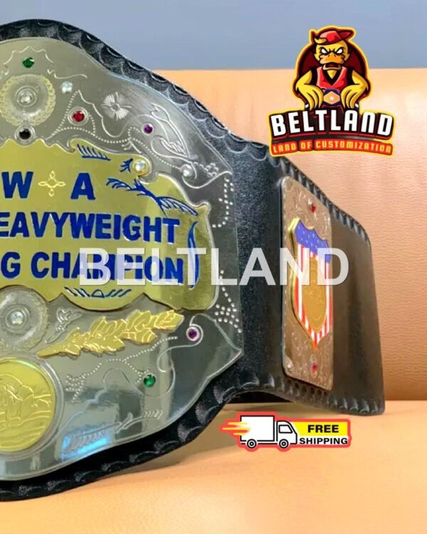 AWA World Heavyweight Championship Belt Adult Size Replica in Zinc 2mm 4mm - Image 3