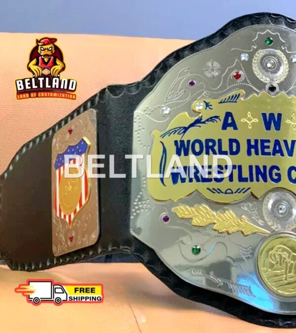 AWA World Heavyweight Championship Belt Adult Size Replica in Zinc 2mm 4mm - Image 4
