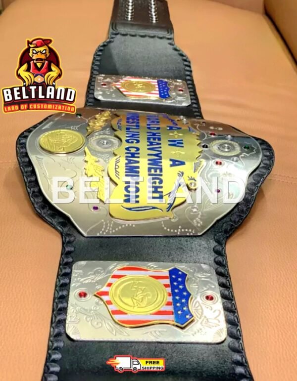 AWA World Heavyweight Championship Belt Adult Size Replica in Zinc 2mm 4mm - Image 5