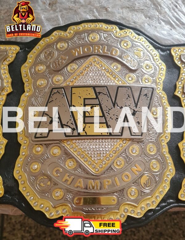 AEW World Championship Belt Adult Size Replica made in Zinc 2mm 4mm - Image 3