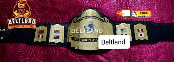 AWA International TV Championship Belt Adult Size Replica in Zinc 2mm 4mm - Image 3