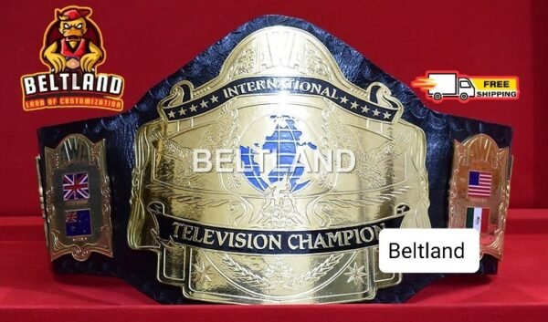 AWA International TV Championship Belt Adult Size Replica in Zinc 2mm 4mm